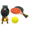 Set of 2 Children's Padel Rackets, Green, Beige, Yellow PU Ball